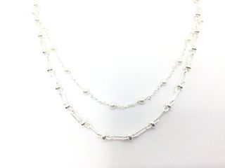 collar plata 925mm con piedra con perla 22.5cm