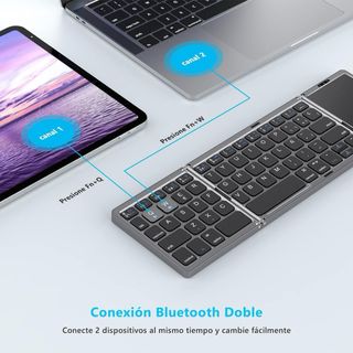Teclado Bluetooth Plegable Gris