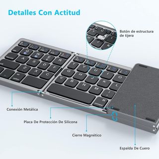 Teclado Bluetooth Plegable Gris