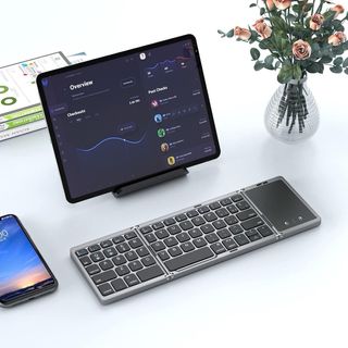 Teclado Bluetooth Plegable Gris