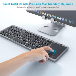 Teclado Bluetooth Plegable Gris