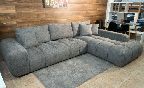 Sofá Chaise Longue Gris 297cm