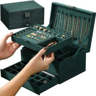 Organizador Joyas Terciopelo Verde