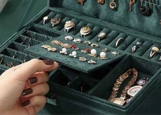 Organizador Joyas Terciopelo Verde