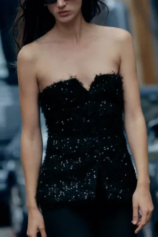 Top Bustier Zara Negro