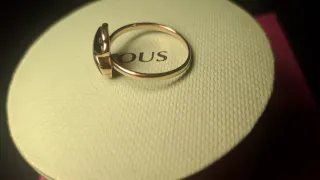 Anillo Tous Plata Vermeil oso Negro