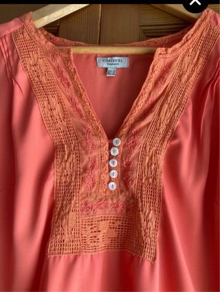 Blusa Cortefiel naranja talla S