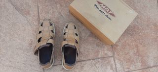 Sandalias MBT Hombre Beige/Marrón