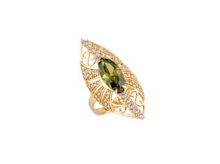 anillo oro 18k con piedra con circonita