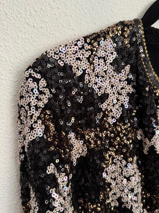 Chaqueta abierta lentejuelas talla S Zara