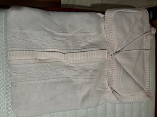 Saco paseo y cuco rosa tejido