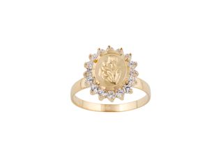 anillo oro 18k con piedra con circonita