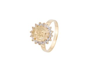 anillo oro 18k con piedra con circonita