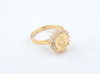 anillo oro 18k con piedra con circonita