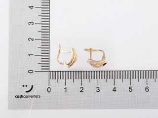 pendientes oro 18k con piedra con circonita