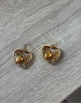 Pendientes Guess Corazón Dorado con Cristal