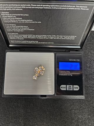 Colgante de Oro 18K, Cruz Corazones, 2,1gr, 2,5cm