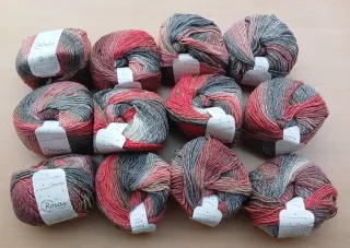 12 Ovillos Lana Chirimiri Rosas Crafts Estampada.