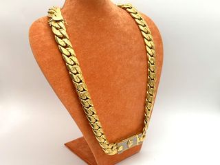 cadena oro 18k con circonita 33cm