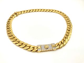 cadena oro 18k con circonita 33cm