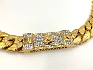 cadena oro 18k con circonita 33cm