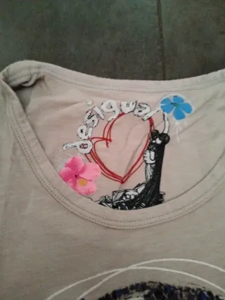 Camiseta Desigual manga larga gris talla XS