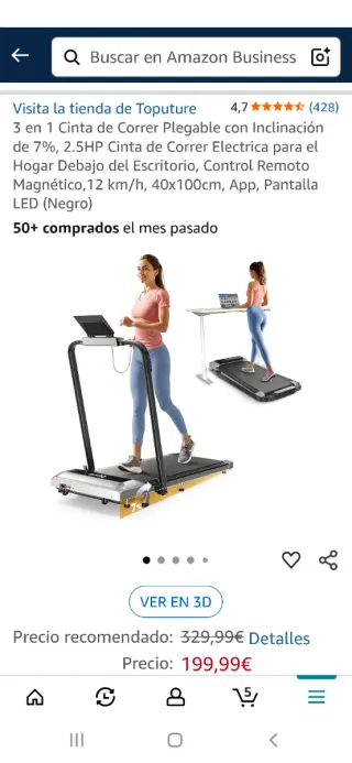 Cinta de correr plegable.