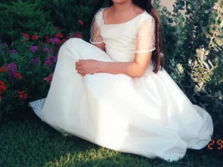 Abito damigella bambina panna