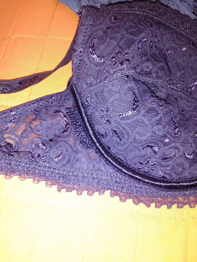 Reggiseno in pizzo blu e viola
