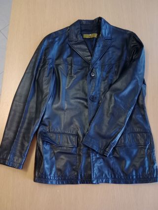 Giacca uomo pelle nera tg 48