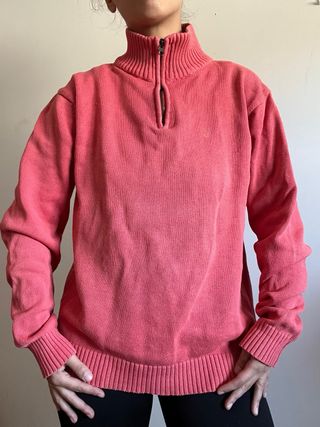 Jersey Amichi cuello alto cremallera rosa