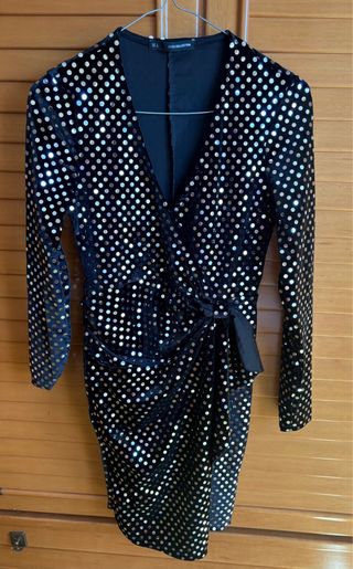 Vestido fiesta negro y dorado Talla S