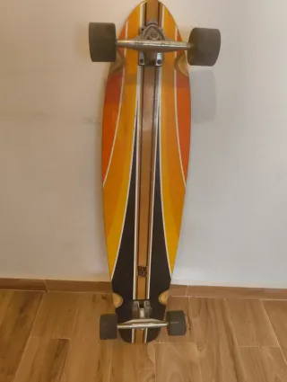 Longboard Oxelo Naranja Rayas