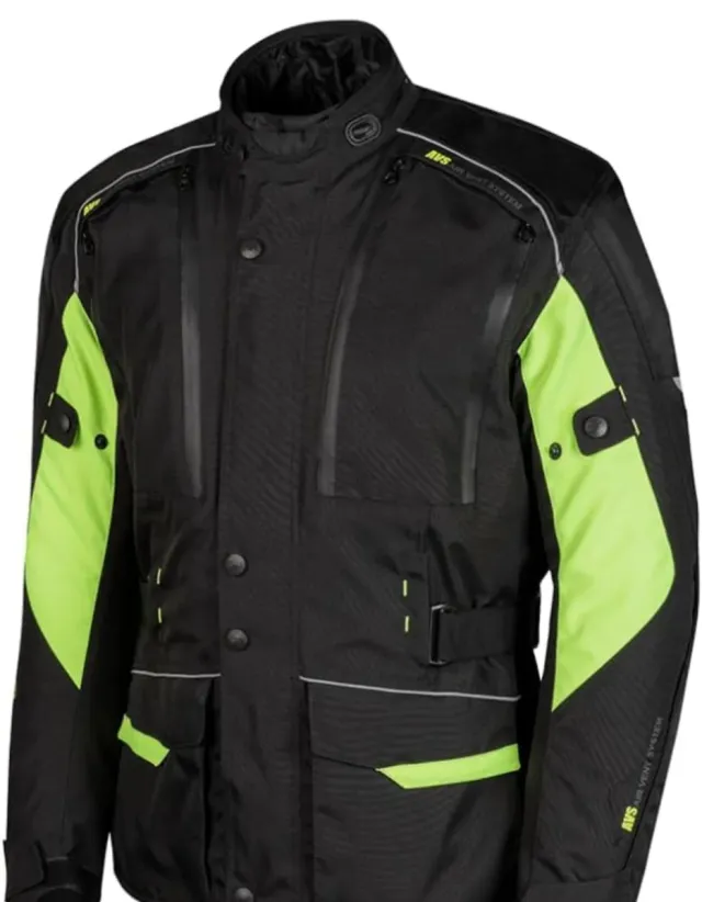 Chaqueta de moto negra con detalles