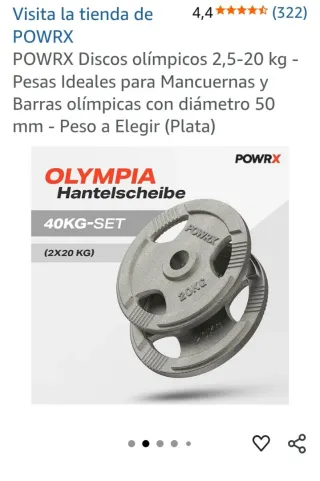2 Discos Olímpicos POWRX 20kg 50mm