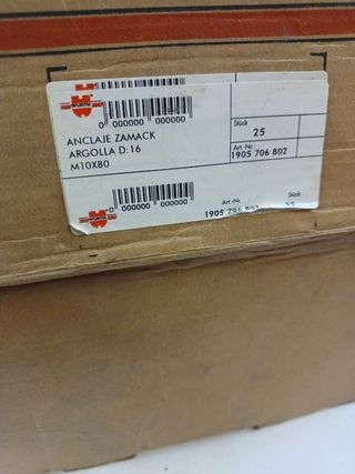 Lote 18 anclajes Würth Zamak con argolla
