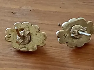 Pendientes Plata Antigua Flor Verde