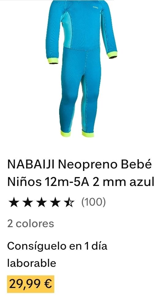 Neopreno niño/a talla 4-5