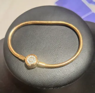 Pulsera Plata Bañada Oro Cierre Circonitas