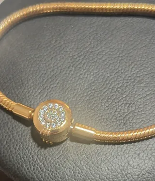 Pulsera Plata Bañada Oro Cierre Circonitas