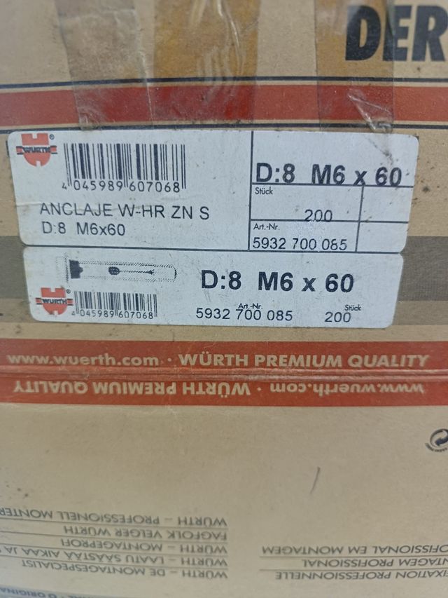 Lote 118 anclajes Würth W-HR ZN S