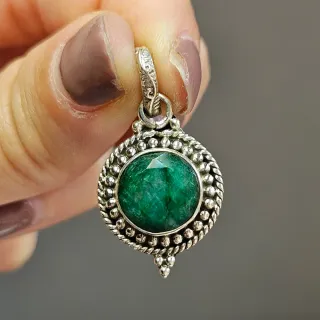 Colgante Plata 925 esmeralda