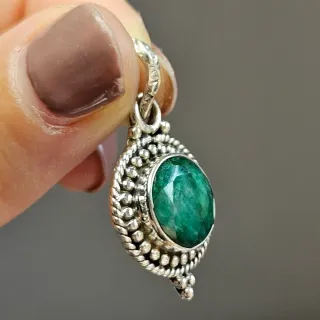 Colgante Plata 925 esmeralda