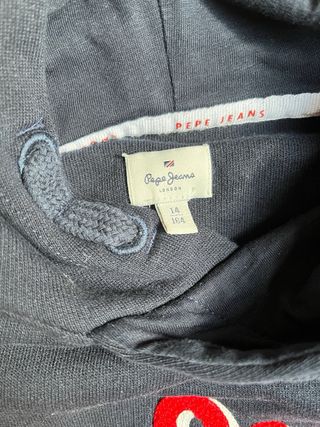 Sudadera Pepe Jeans Azul con Logo Rojo