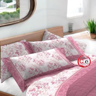 Set Lenzuola Flanella Rosa e Bianco