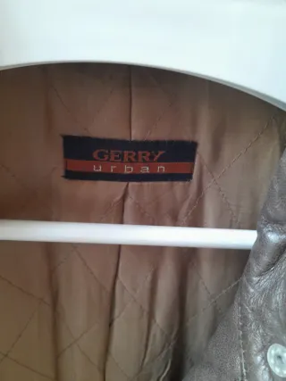 Chaqueta de cuero GERRY WEBER vintage plateada Tal
