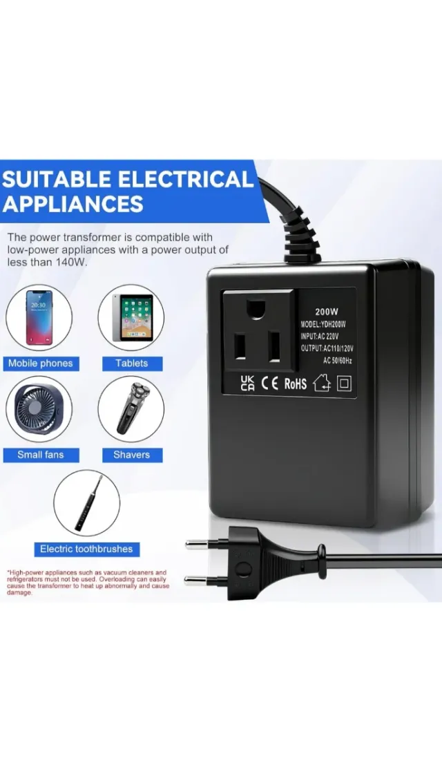 Convertidor Voltaje 220V a 110V 200W