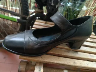 Zapatos de piel baile negros y marrones