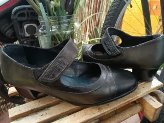 Zapatos de piel baile negros y marrones