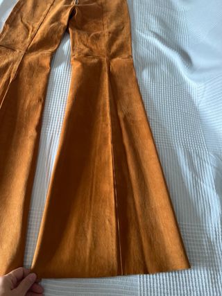 Pantalón de campana vintage de ante (piel)